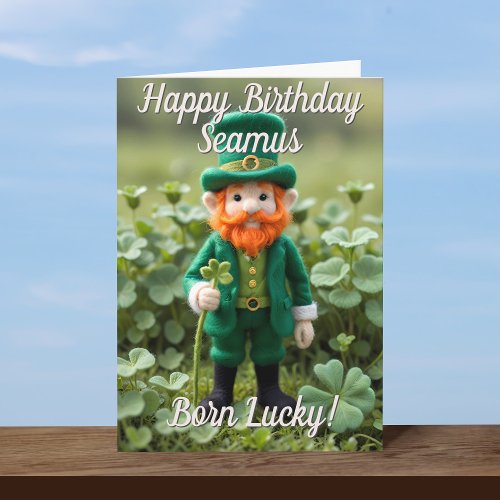 Cute Leprechaun St Patrick's Day Birthday Card