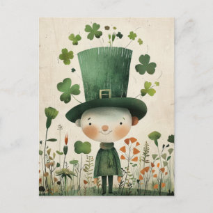 Cute Leprechaun Watercolor St. Patrick's Day  Postcard