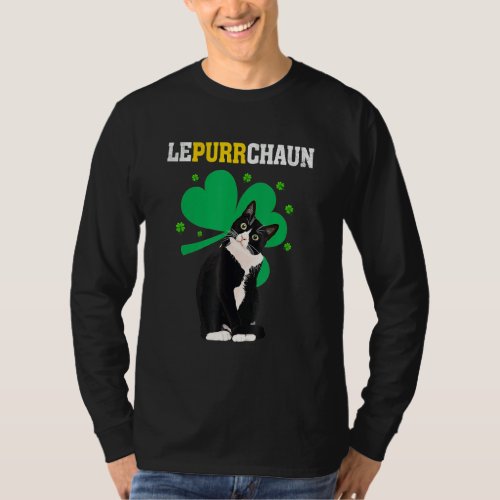 Cute Lepurrchaun Leprechaun Cat Lover Saint Patric T_Shirt