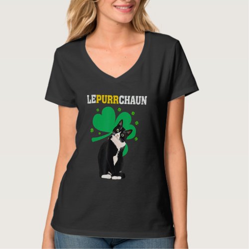 Cute Lepurrchaun Leprechaun Cat Lover Saint Patric T_Shirt