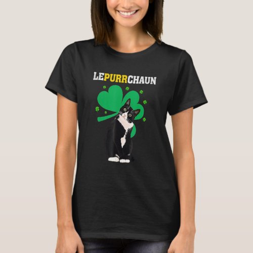 Cute Lepurrchaun Leprechaun Cat Lover Saint Patric T_Shirt