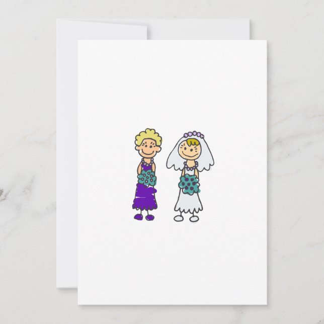 Cute Lesbian Brides Invitation (Front)
