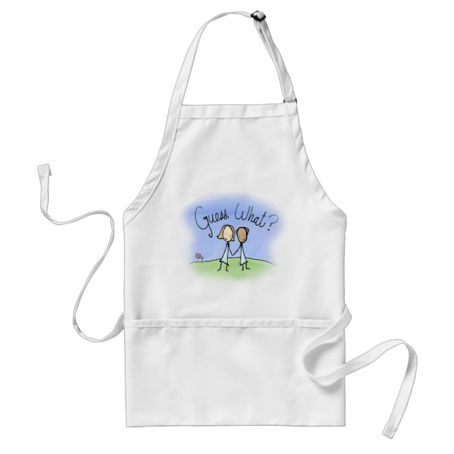 Cute Lesbian Couple Guess What Adult Apron (Front)