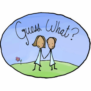 Cute Lesbian Couple Guess What Cutout