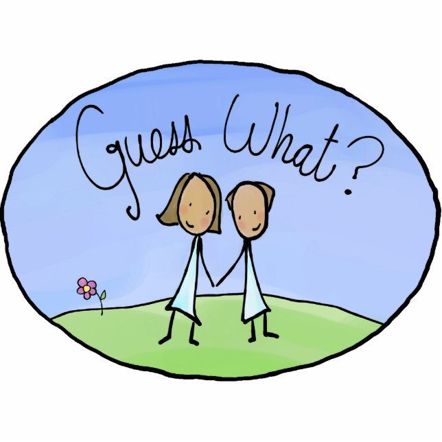 Cute Lesbian Couple Guess What Cutout (Front)