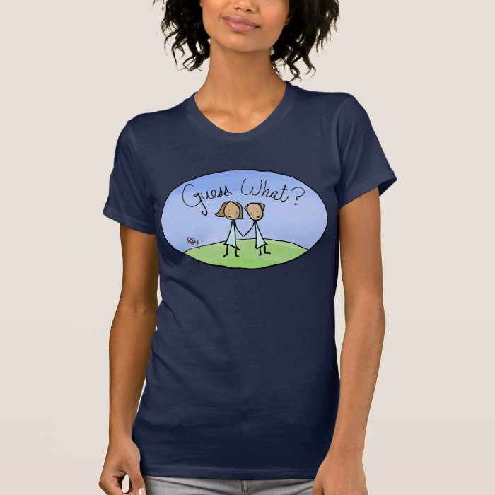 Cute Lesbian Couple Guess What Tee Shirt