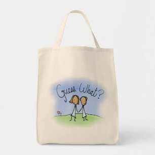 Cute Lesbian Couple Guess What Tote Bag
