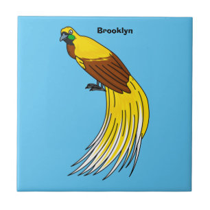 Cute lesser bird of paradise illustration ceramic tile