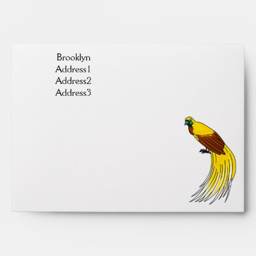 Cute lesser bird of paradise illustration envelope