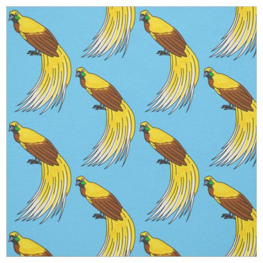 Cute lesser bird of paradise illustration fabric