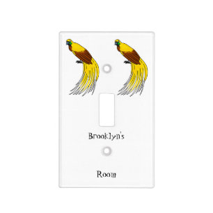 Cute lesser bird of paradise illustration light switch cover