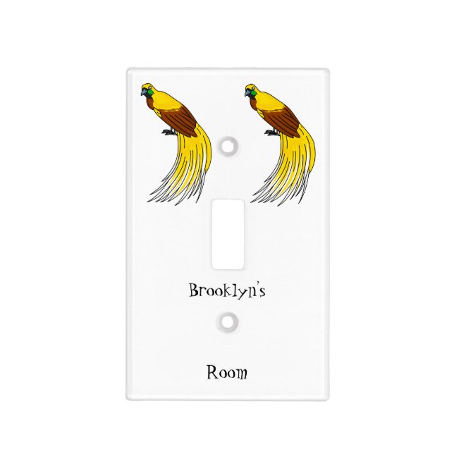 Cute lesser bird of paradise illustration light switch cover (Front)