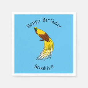 Cute lesser bird of paradise illustration napkins