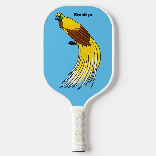 Cute lesser bird of paradise illustration  pickleball paddle (Front)