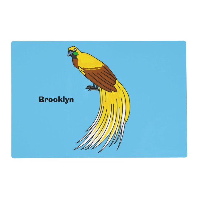 Cute lesser bird of paradise illustration placemat (Front)