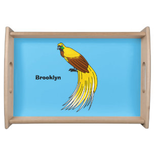 Cute lesser bird of paradise illustration serving tray