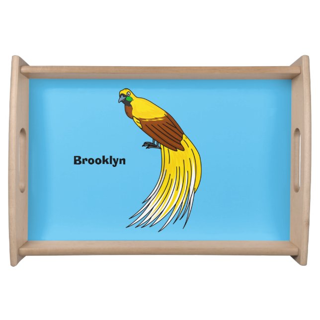 Cute lesser bird of paradise illustration serving tray (Front)