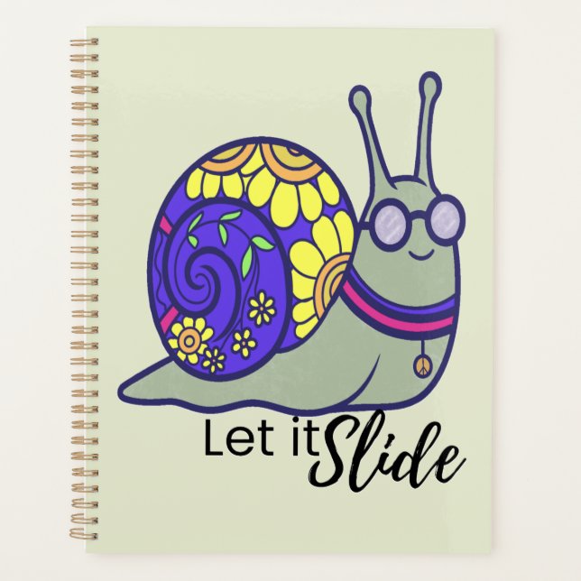 Cute Let It Slide Snail Planner – Whimsical Weekly (Front)