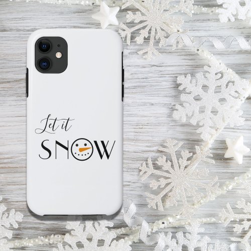 Cute Let it Snow Snowman iPhone 11 Case