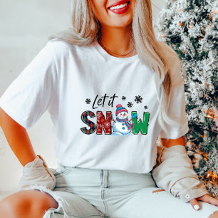 Cute Let It Snow Snowman Christmas Tee