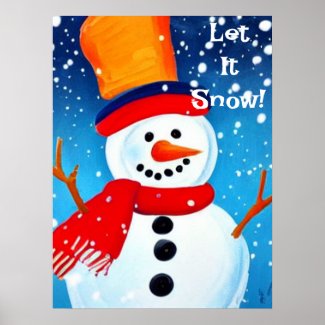 Cute Let It Snow! Snowman Poster