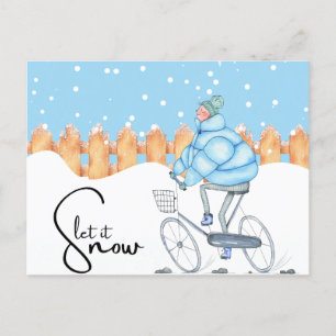 Cute Let it Snow Winter  Postcard