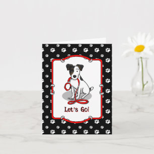 Cute Let's Go! Jack Russell Terrier (tri-color 1) Card