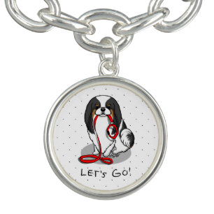 Cute Let's Go! Japanese Chin Dog (tri-color 1) Bracelet