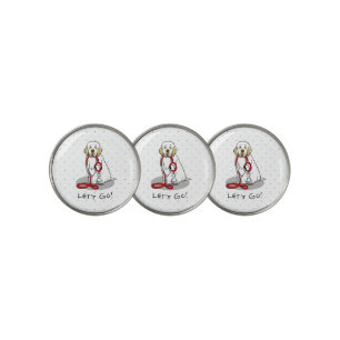 Cute Let's Go! Walk Clumber Spaniel Dog (lemon 1) Golf Ball Marker