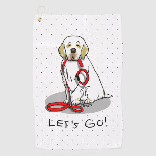 Cute Let's Go! Walk Clumber Spaniel Dog (lemon 1) Golf Towel