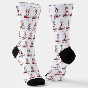 Cute Let's Go! Walk Clumber Spaniel Dog (lemon 1) Socks