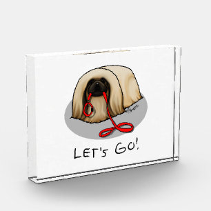 Cute Let's Go! Walk Pekingese Dog (brown masked) Acrylic Award