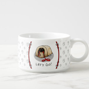 Cute Let's Go! Walk Pekingese Dog (brown masked) Bowl