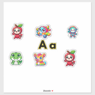 Cute Letter A Stickers | Alphabet Learning Sticker