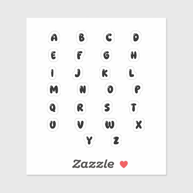 Cute Letter Alphabet Sticker | letter sticker  (Sheet)