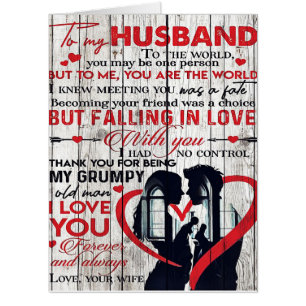 Cute Letter for Husband To My Husband Present Card