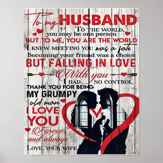Cute Letter for Husband | To My Husband Present Poster (Front)