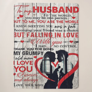 Cute Letter for Husband To My Husband Present Sherpa Blanket