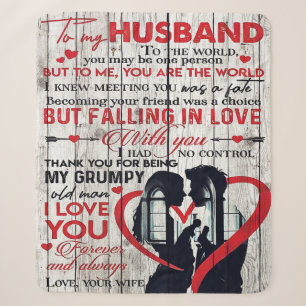 Cute Letter for Husband To My Husband Present Sherpa Blanket