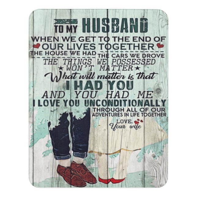 Cute Letter To Husband | Cool Design Gift | Door Sign (Contemporary Vert)