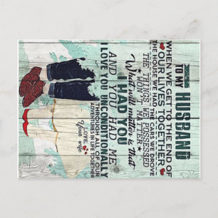 Cute Letter To Husband Cool Design Gift Postcard