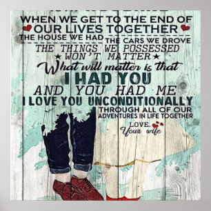 Cute Letter To Husband Cool Design Gift Poster