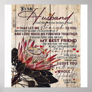 Cute Letter To Husband Cool Design Gift Poster
