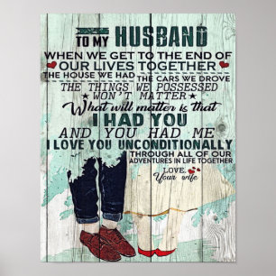 Cute Letter To Husband Cool Design Gift Poster