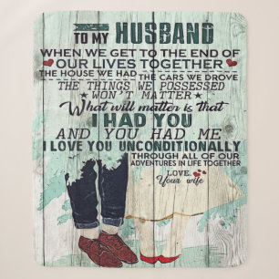 Cute Letter To Husband Cool Design Gift Sherpa Blanket