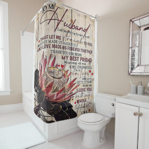 Cute Letter To Husband   Cool Design Gift   Shower Curtain