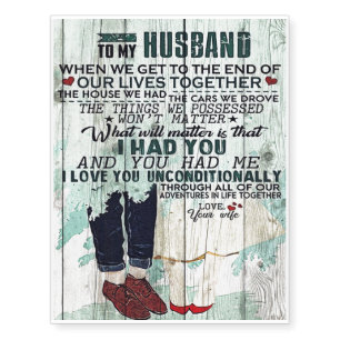 Cute Letter To Husband Cool Design Gift Temporary Tattoos