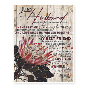 Cute Letter To Husband Cool Design Gift Temporary Tattoos
