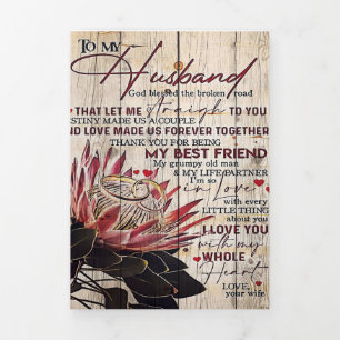 Cute Letter To Husband   Cool Design Gift   Tri-Fold Announcement