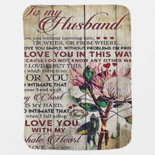 Cute Letter To Husband   Lovely Gift   Father Day Baby Blanket